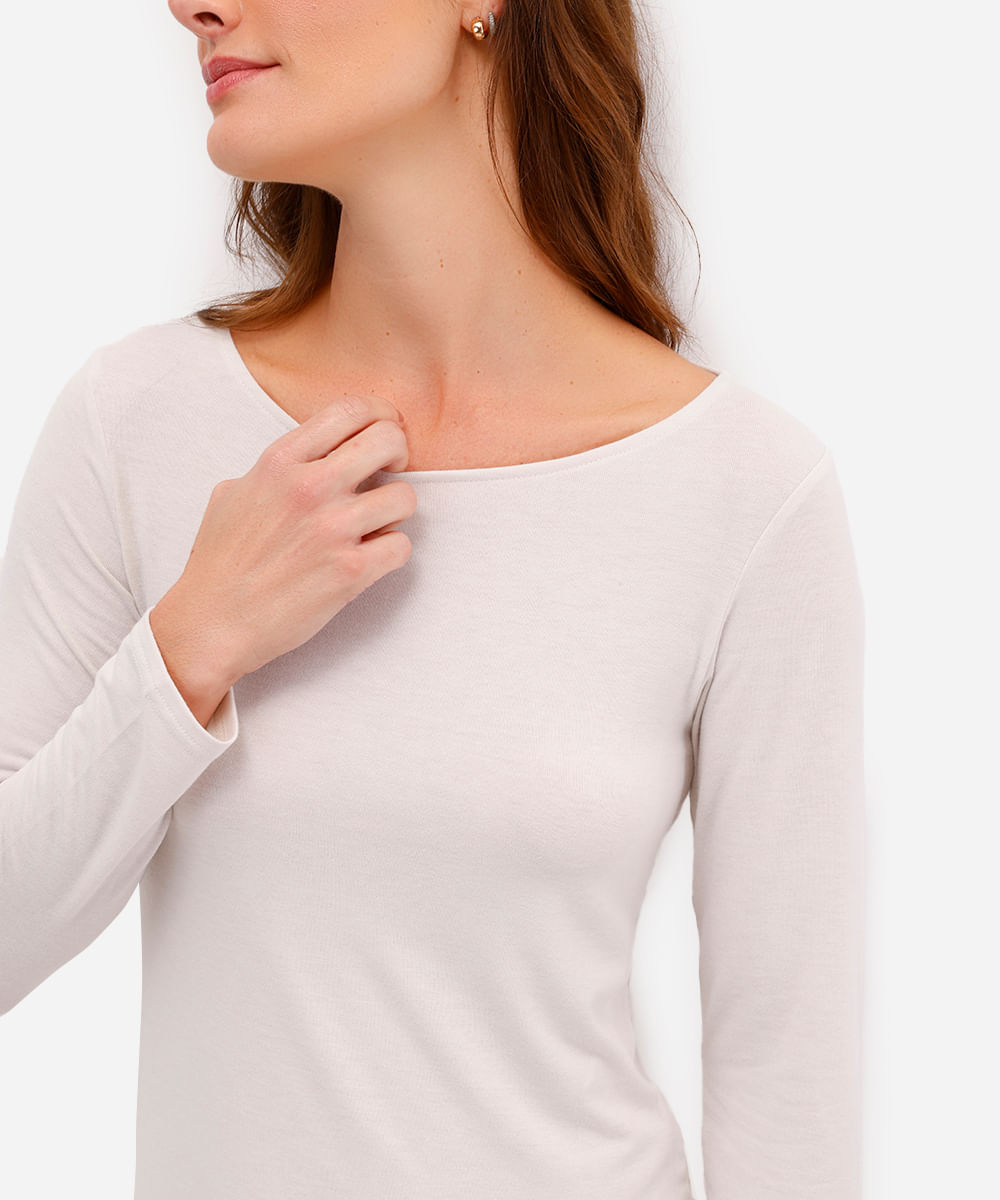 blusa feminina de pijama avulsa manga longa bege