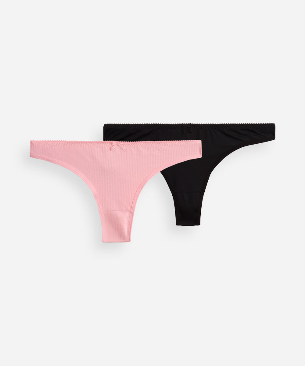 kit de 2 calcinhas fio dental colorido