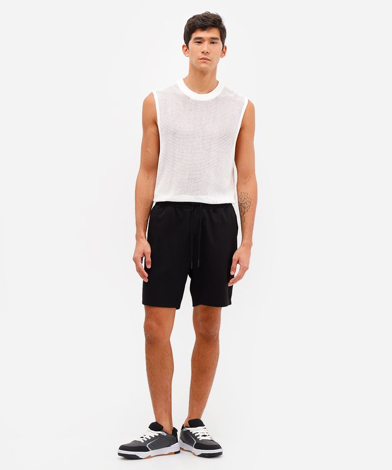 bermuda jogger masculina básica preta