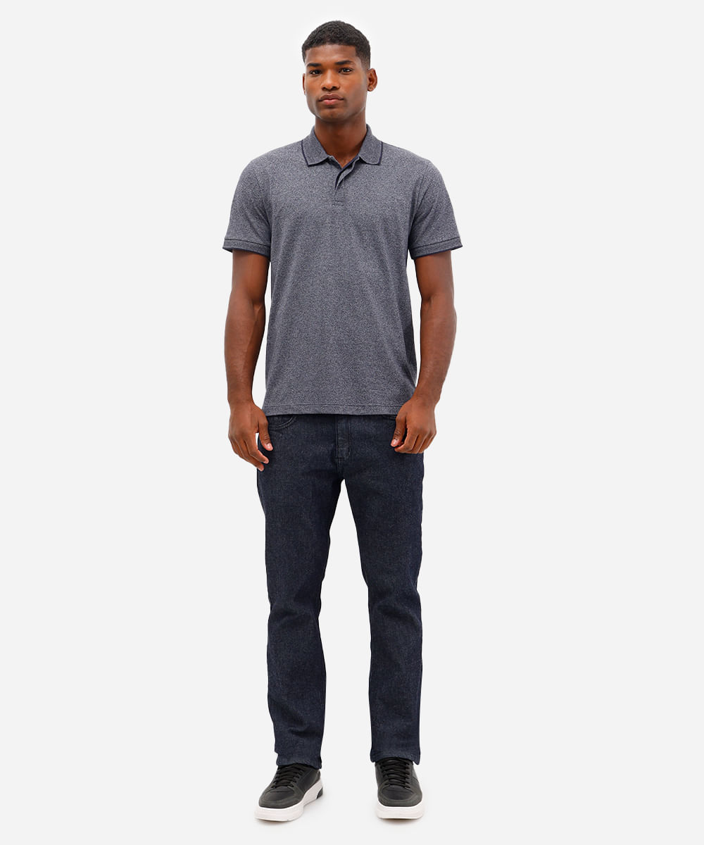 calça reta masculina jeans básica azul