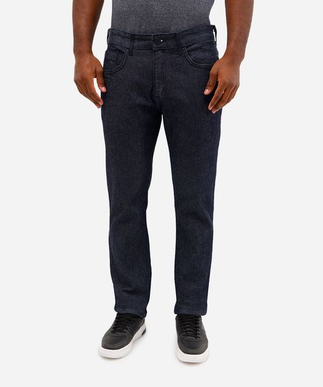 calça reta masculina jeans básica azul