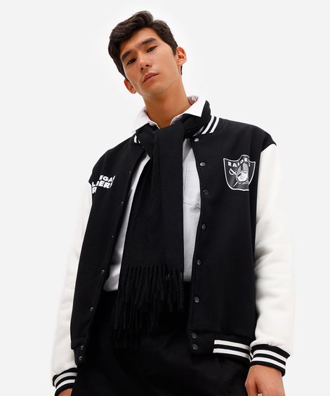 cachecol masculino com viscose e franjas preto