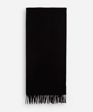cachecol masculino com viscose e franjas preto