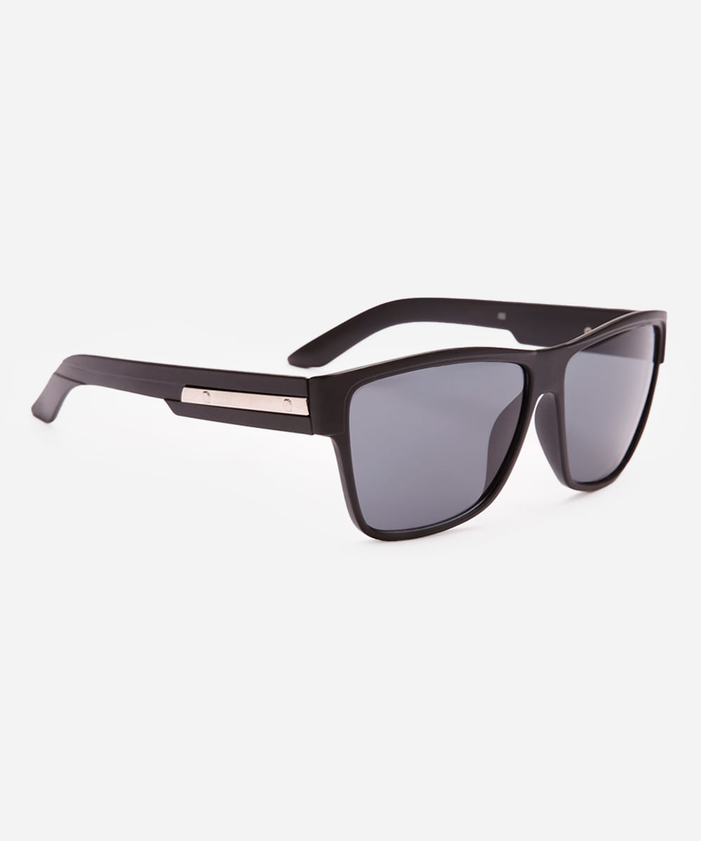 óculos de sol oval preto