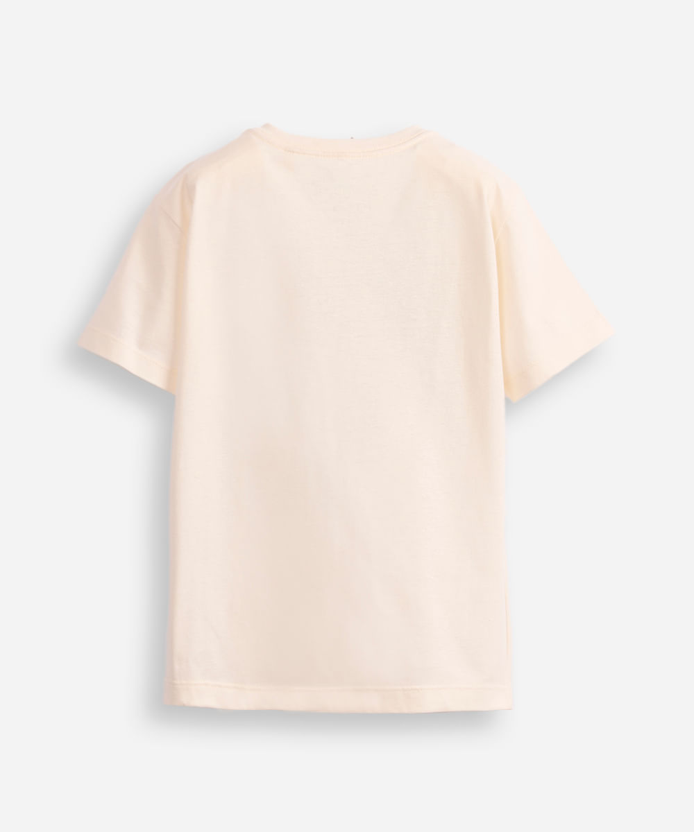 camiseta de algodão infantil creeper farm tours minecraft bege