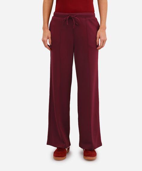 calça jogger básica feminina com nervura vinho