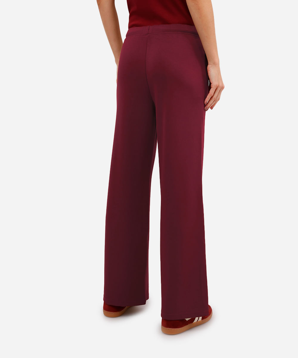 calça jogger básica feminina com nervura vinho