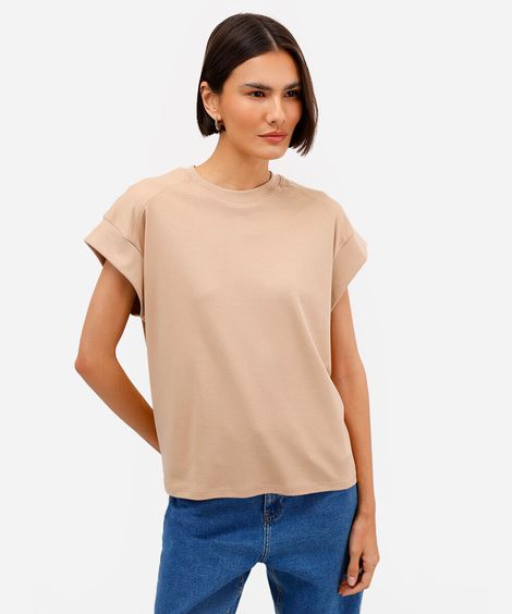 blusa de algodão peruano muscle tee bege