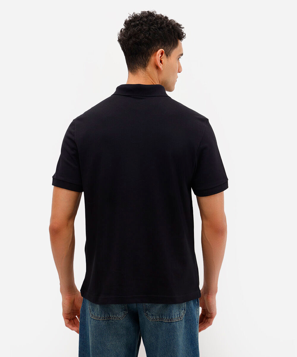 polo básica manga curta preta
