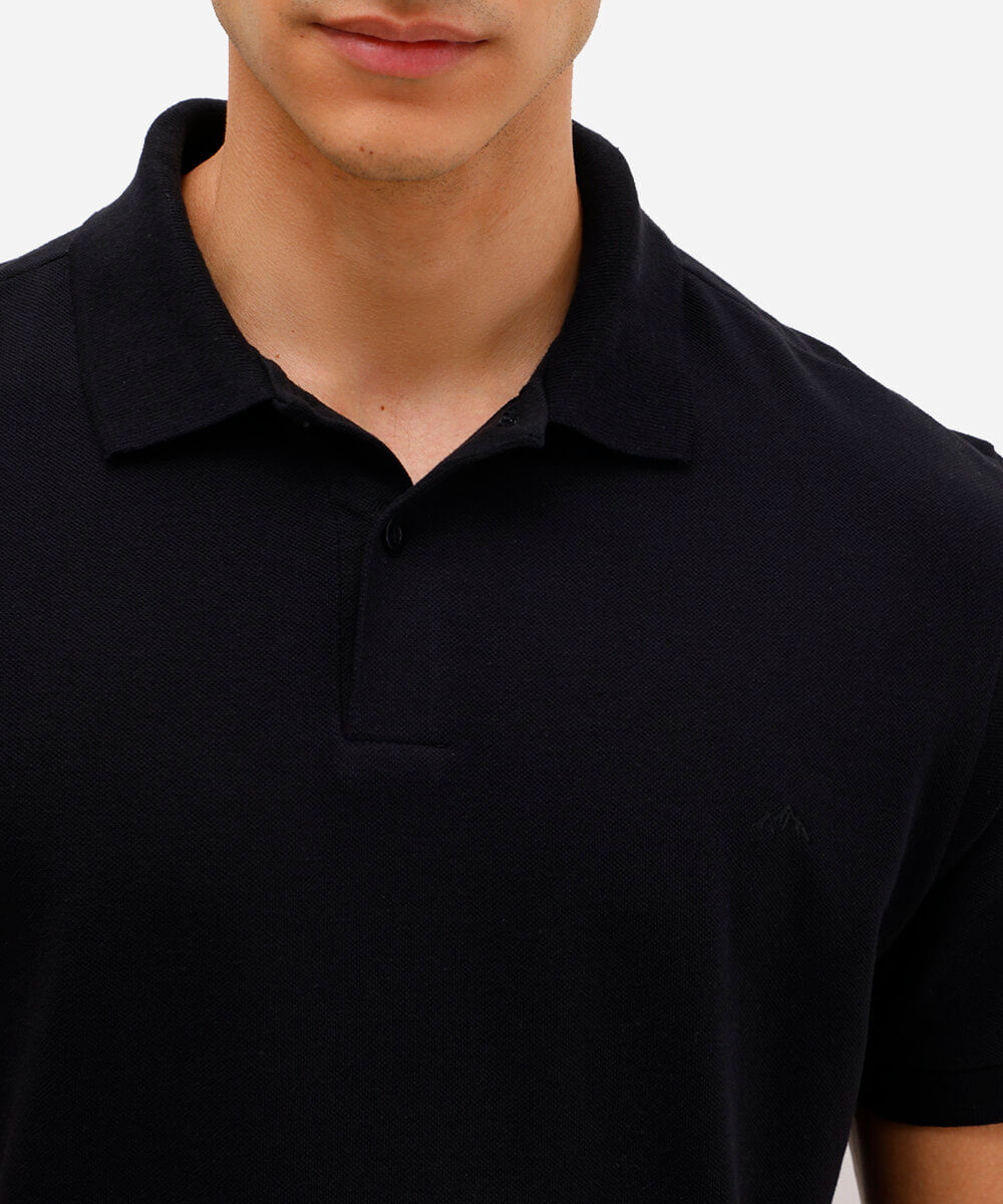 polo básica manga curta preta