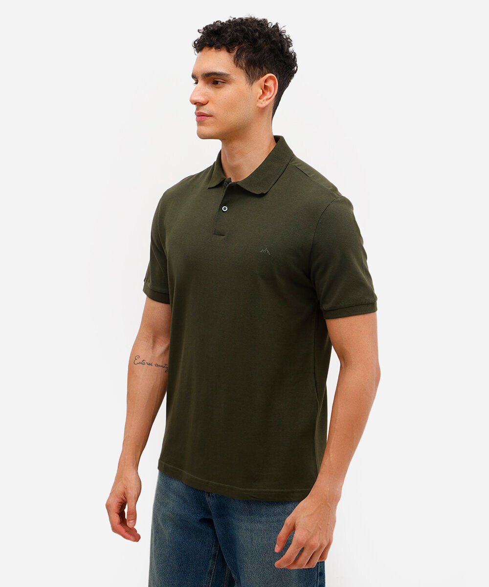 polo básica manga curta verde