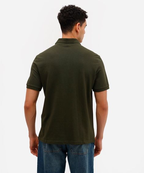 polo básica manga curta verde