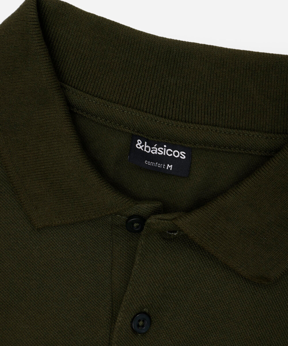 polo básica manga curta verde