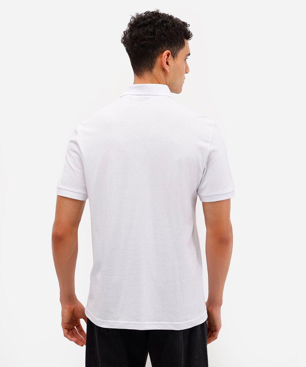 polo básica manga curta branca