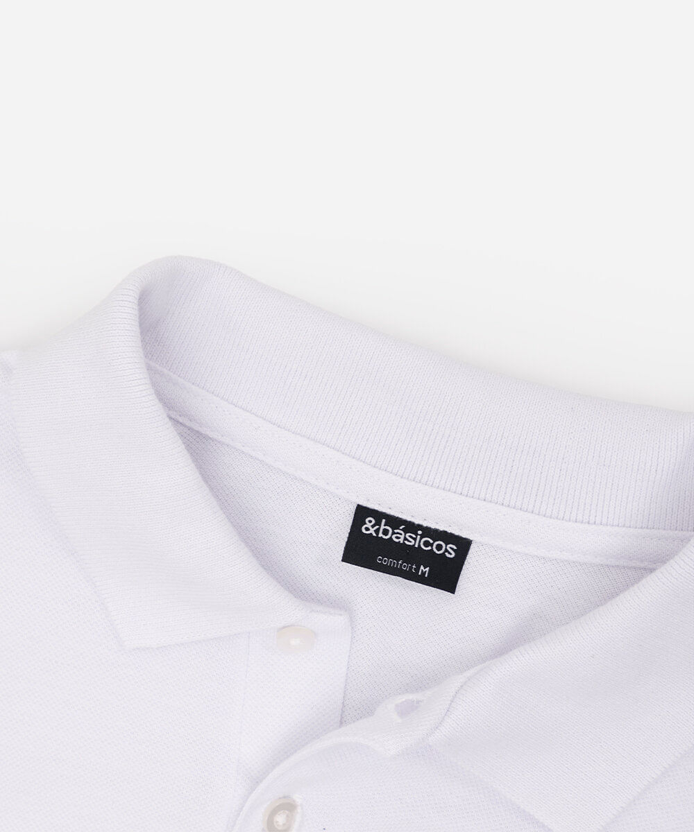 polo básica manga curta branca