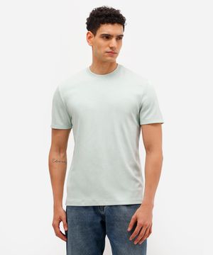 camiseta de algodão peruano manga curta verde