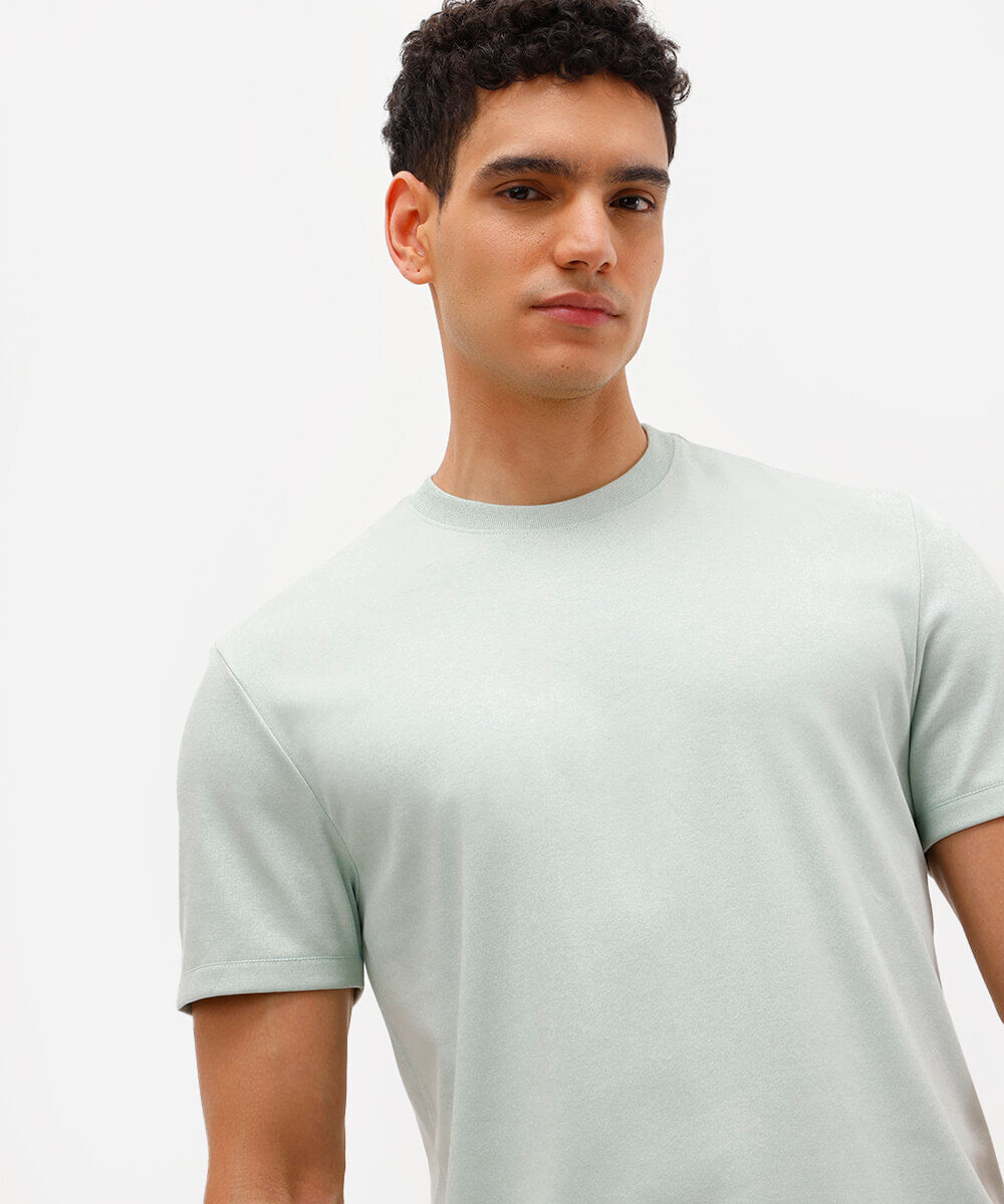 camiseta de algodão peruano bold manga curta verde