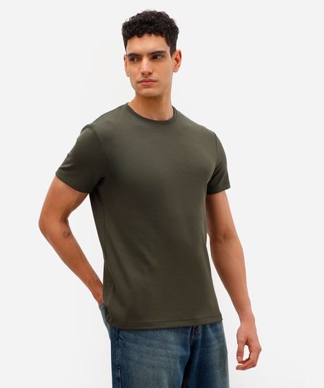 camiseta slim de algodão peruano bold verde