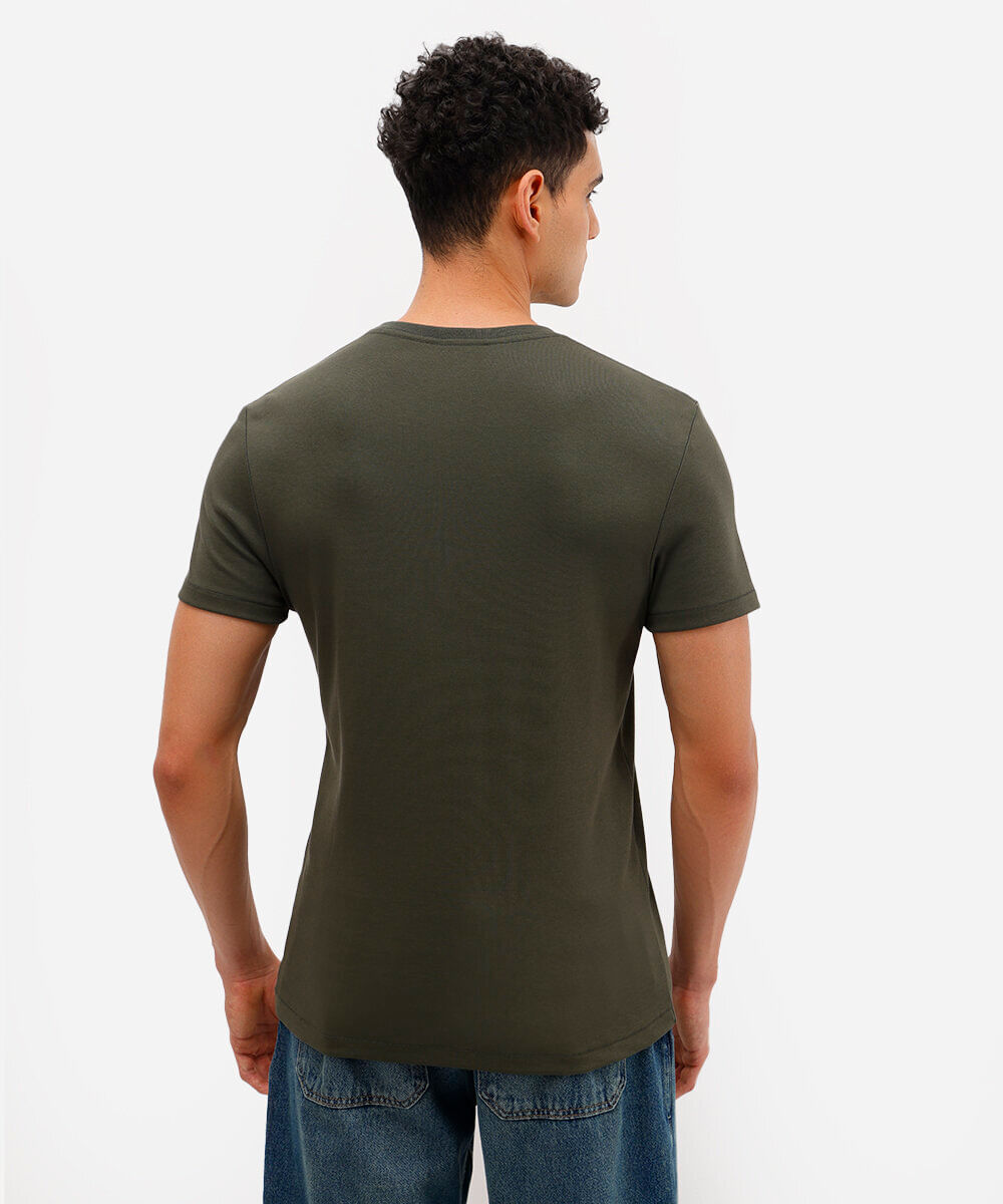 camiseta slim de algodão peruano bold verde