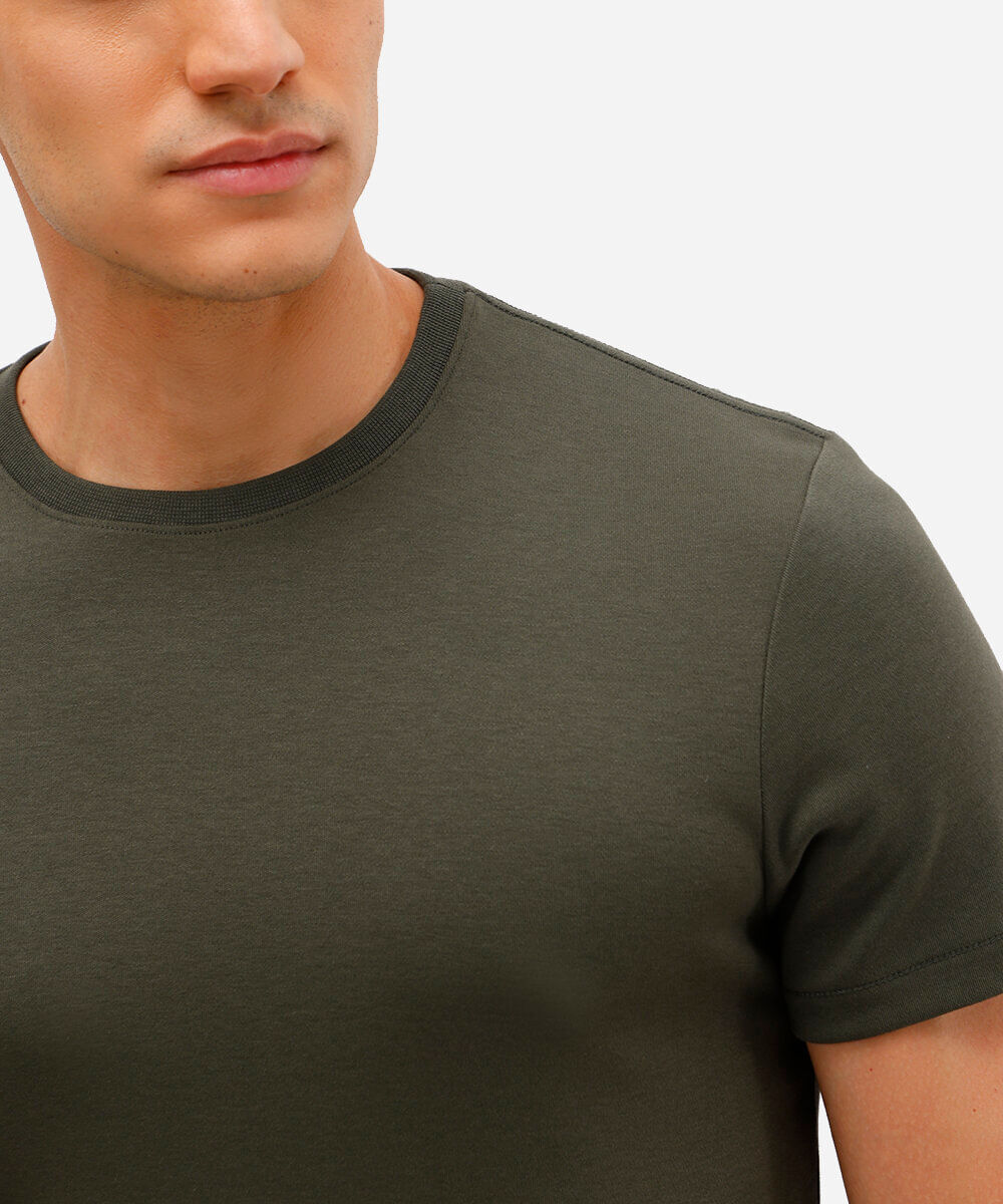 camiseta slim de algodão peruano bold verde