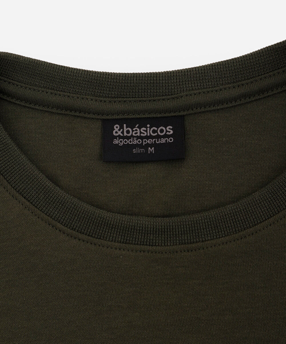 camiseta slim de algodão peruano bold verde