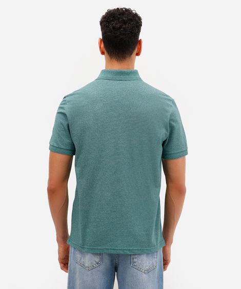 polo de piquet básica comfort manga curta - verde médio