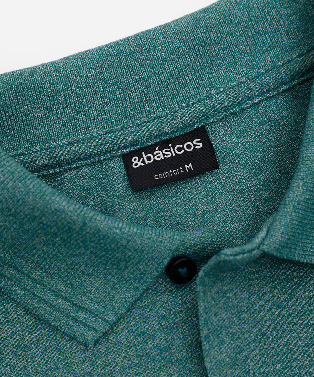 polo de piquet básica comfort manga curta - verde médio