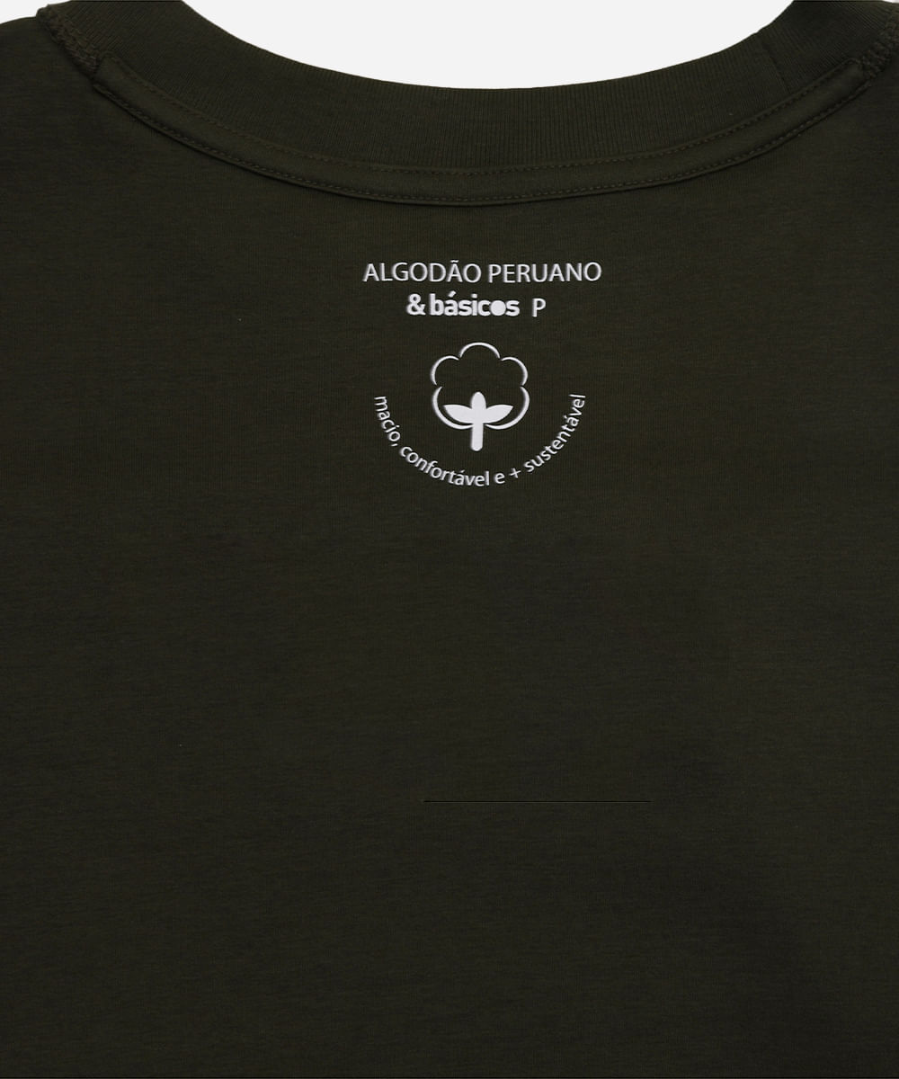 camiseta comfort feminina de algodão peruano interlock verde