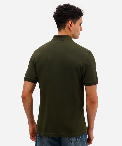 polo básica tradicional piquet com bolso verde