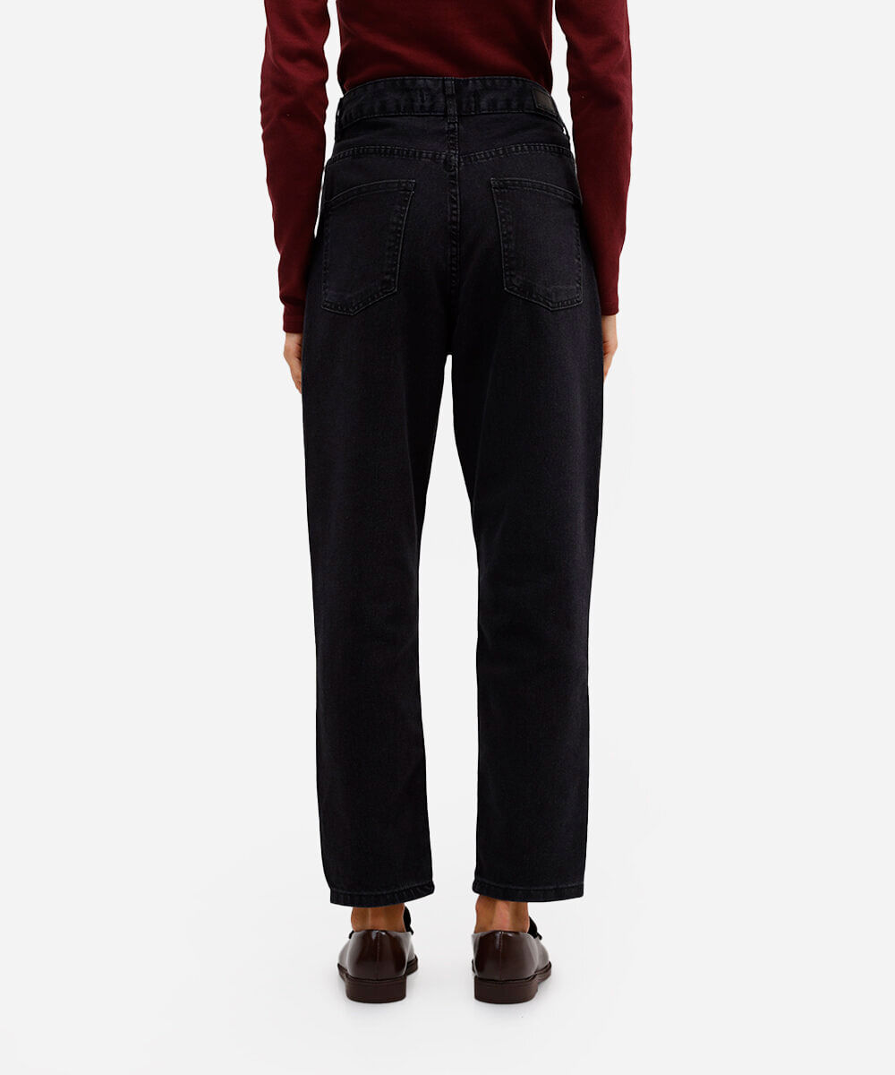 calça jeans mom cintura alta - black jeans