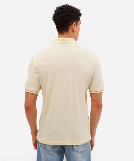 polo básica tradicional piquet amarela