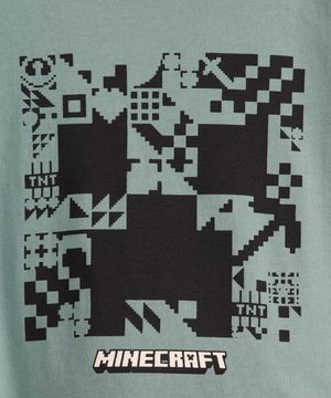 pijama longo infantil minecraft verde