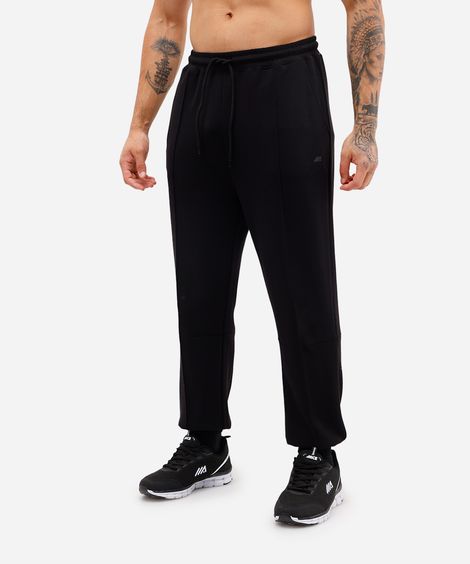 calça jogger masculina esportiva com nervura preta