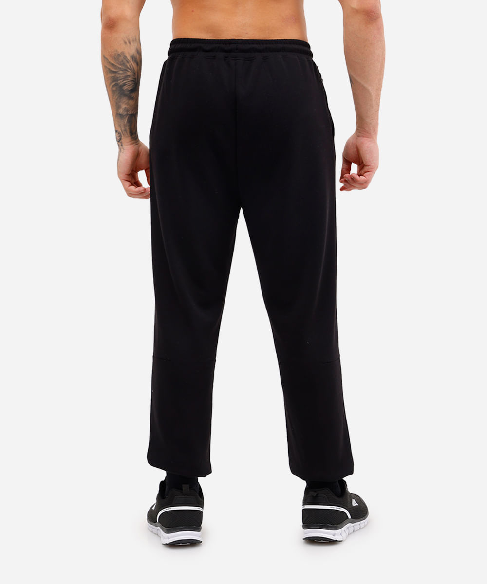 calça jogger masculina esportiva com nervura preta