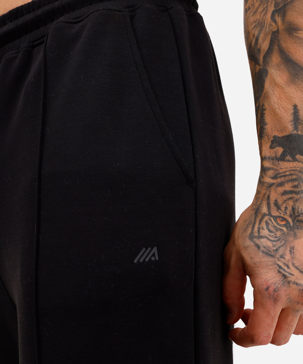 calça jogger masculina esportiva com nervura preta