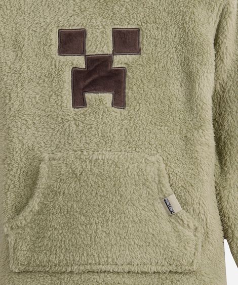 pijama longo infantil de fleece minecraft verde