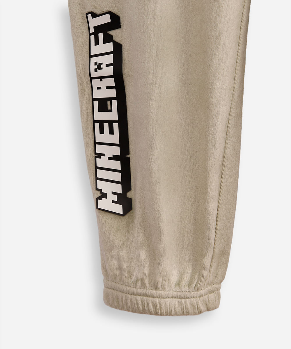 pijama longo infantil de fleece minecraft verde