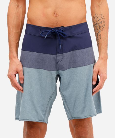 short boardshort masculino com recortes azul