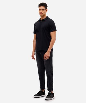 calça slim cropped masculina jeans preta