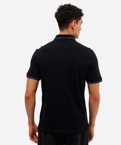 polo básica tradicional piquet preta