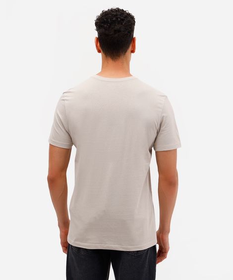 camiseta masculina de algodão básica manga curta cinza