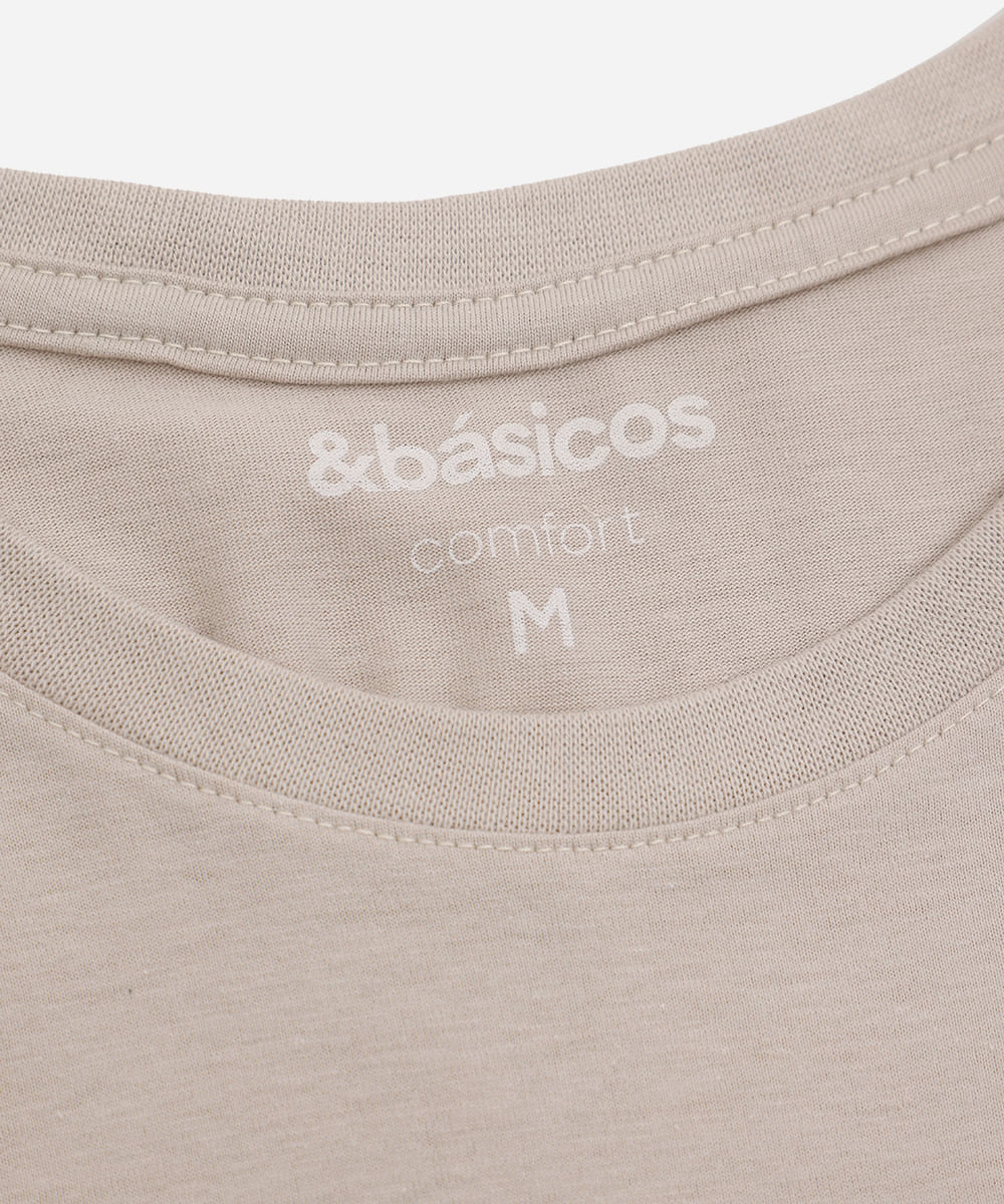 camiseta masculina de algodão básica manga curta cinza