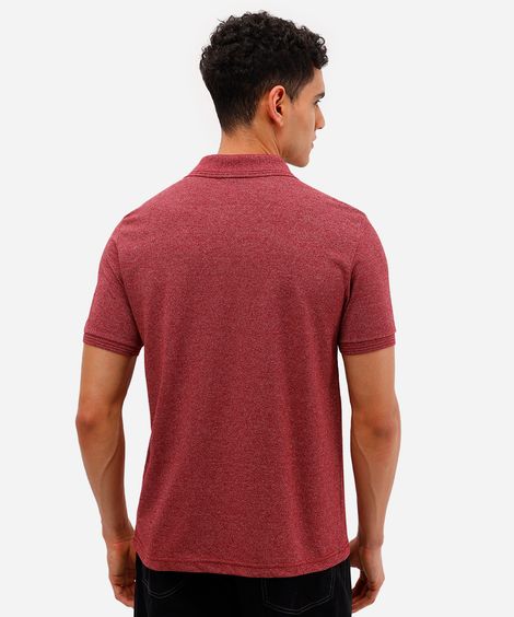 polo de piquet básica comfort manga curta vinho