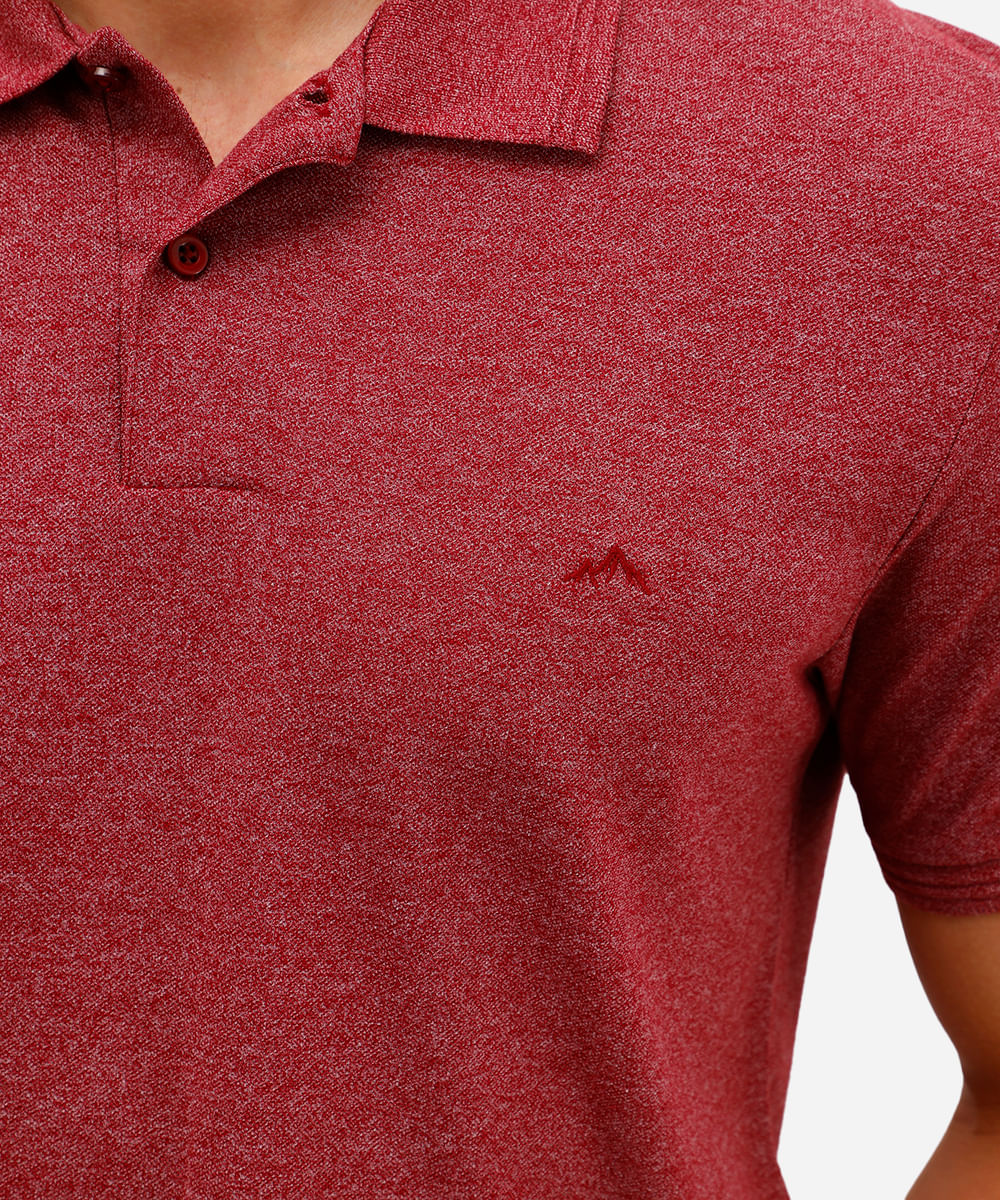 polo de piquet básica comfort manga curta vinho