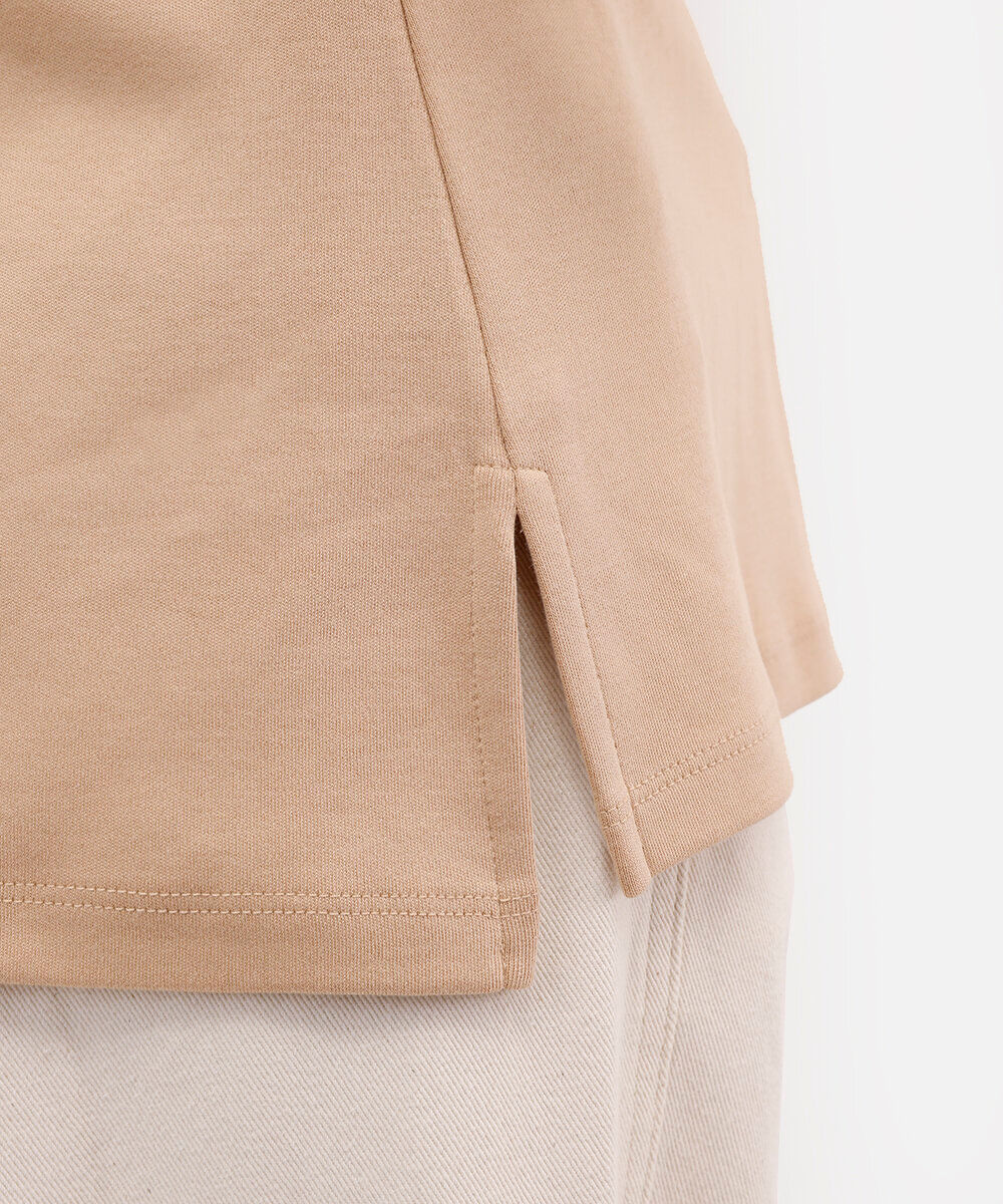 camiseta de algodão peruano manga curta bege