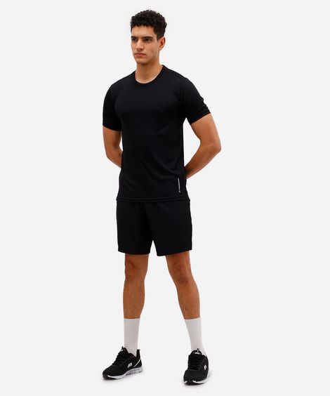 short masculino esportivo ace com recortes preto