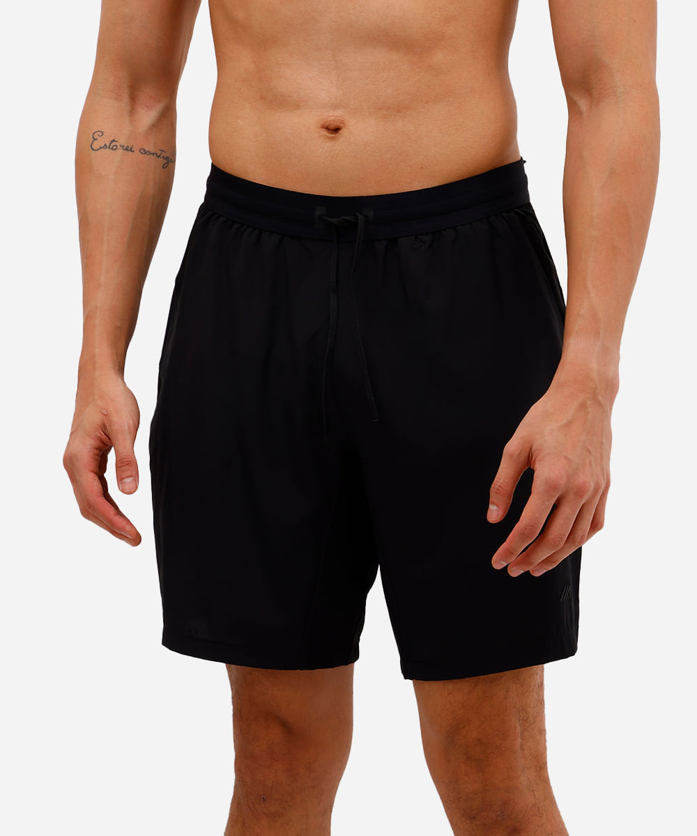 short masculino esportivo com recortes preto