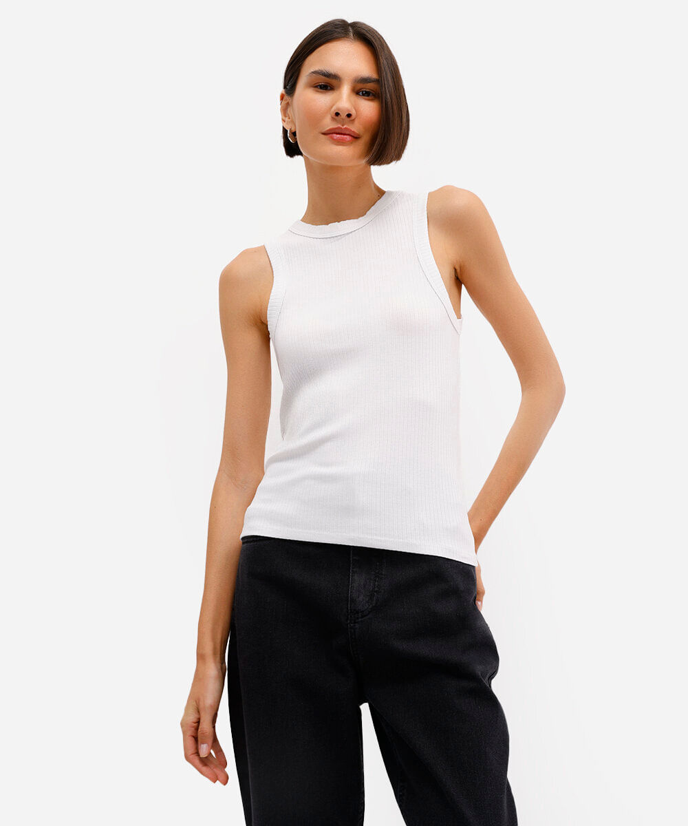 regata canelada cavada off white