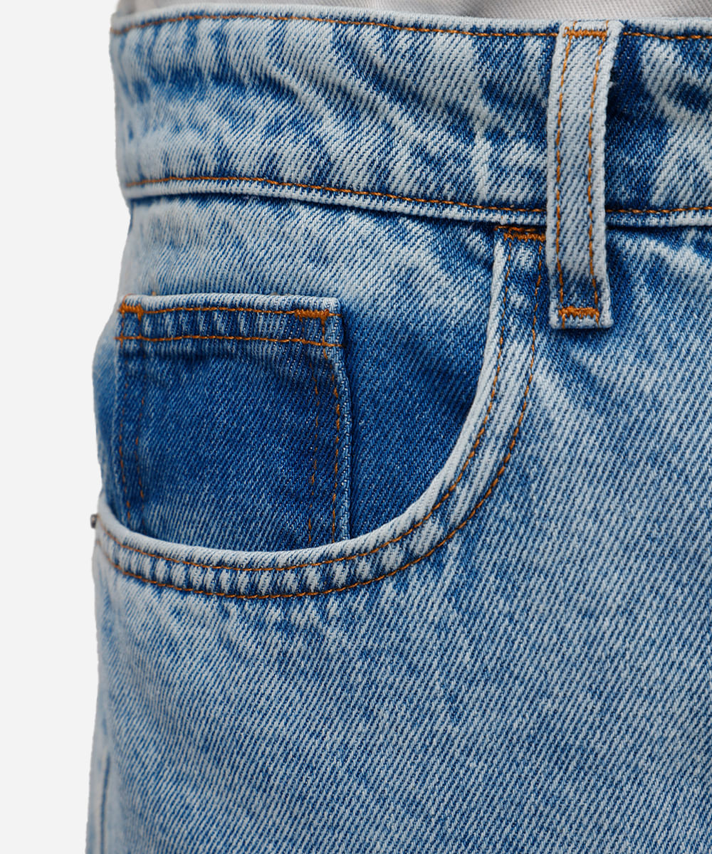 bermuda reta masculina jeans - jeans claro