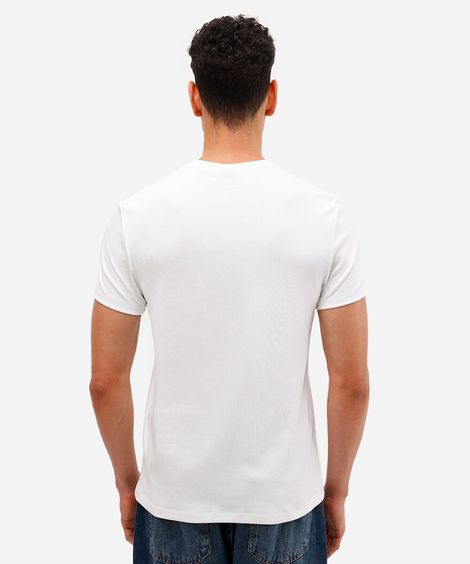 camiseta slim de algodão peruano bold branca